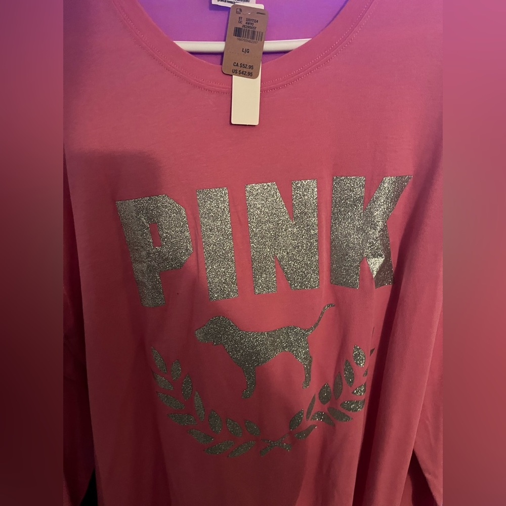 Oversized PINK Long sleeve shirt